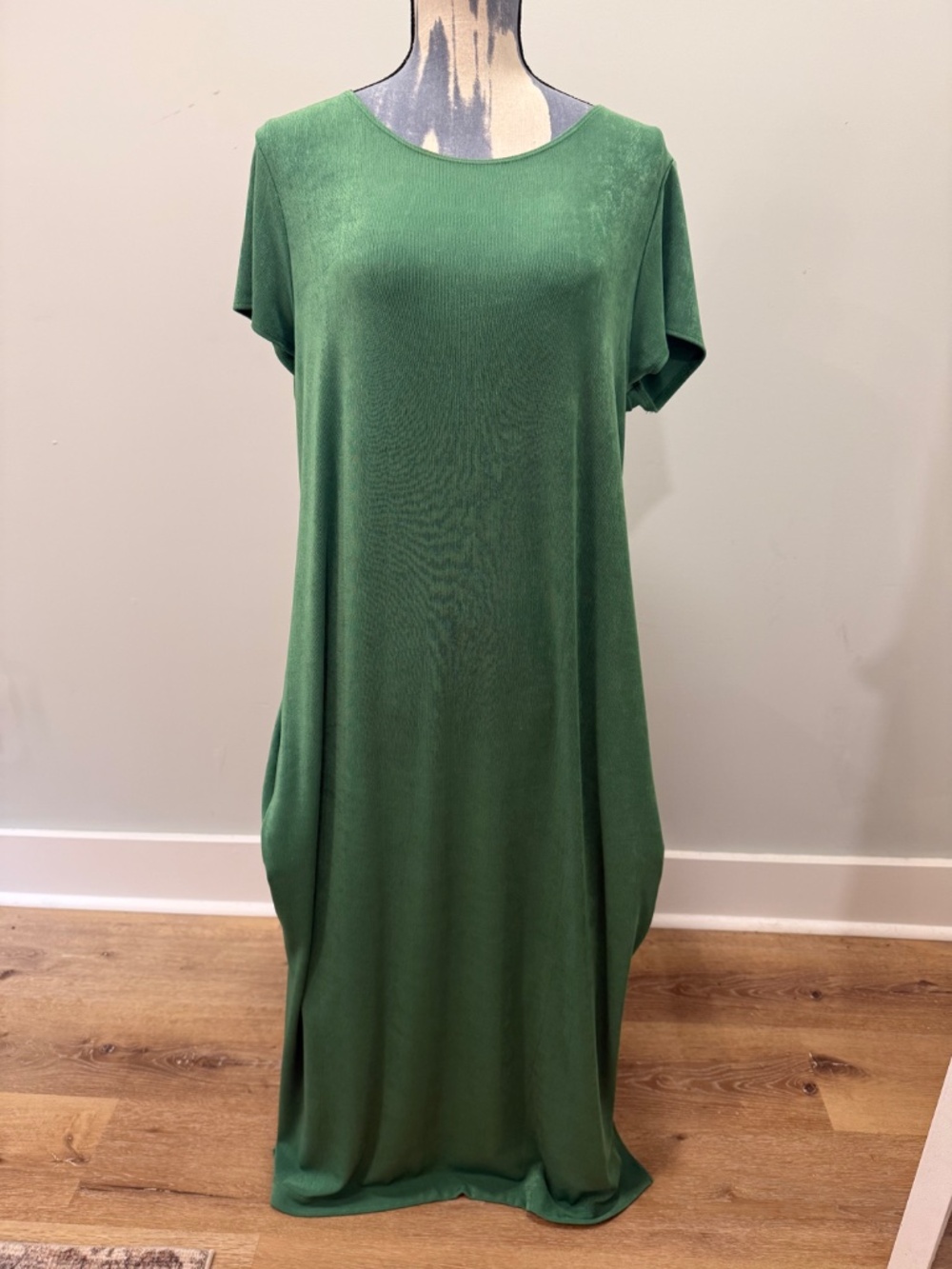 Chico's Maxi Green Travelers Dress Size Large - Picture 6 of 11